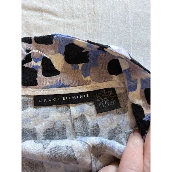 Grace Elements Women’s Blue & White Floral Print Skirt, Zip Closure, Size 10 - Picture 5 of 5